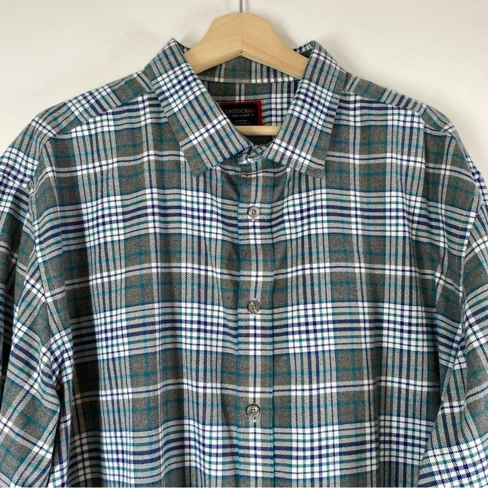 UNTUCKit Men's Quenterra Plaid Long Sleeve Button Down Shirt Size XXXL Green
